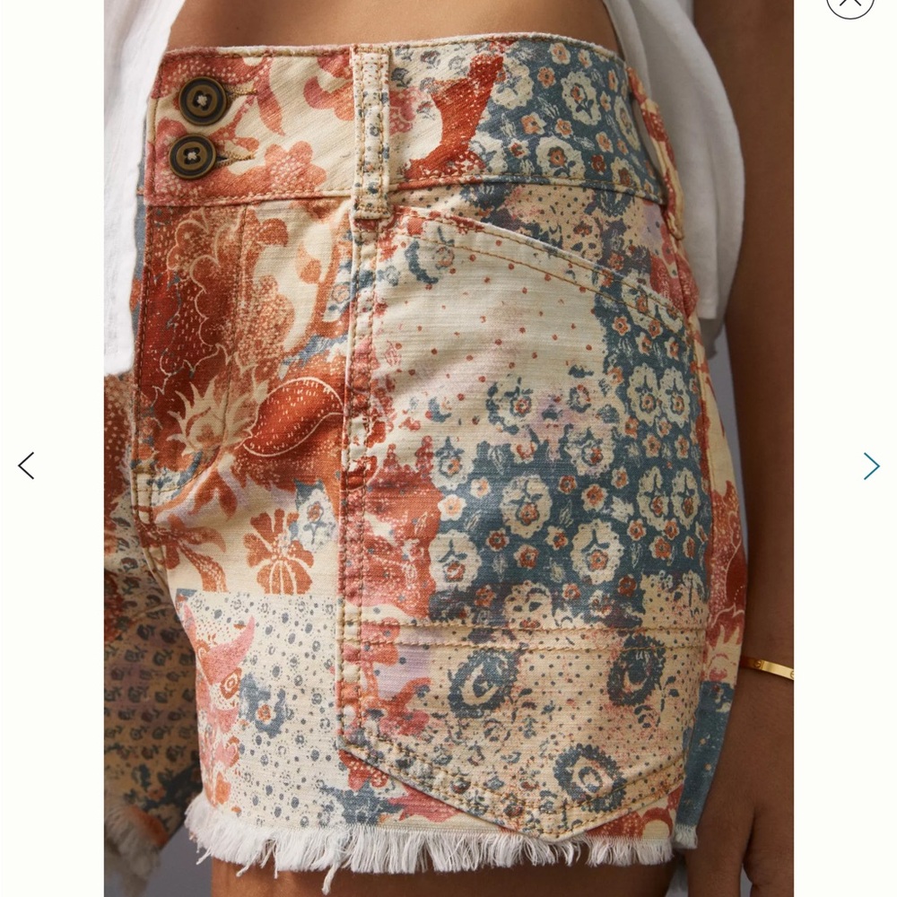 Anthropologie Pilcro The Wanderer Paisley Low Rise Boho Shorts Size 28 - Picture 5 of 14